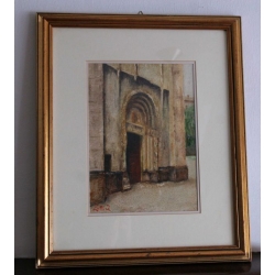 Quadro Olio su tela "San Michele"  - Antonio Zetti